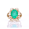 7.96 Ctw Emerald and 0.86 Ctw White Diamond Ring in 14K YG