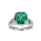 Green And White Cubic Zirconia Platinum Over Silver May Birthstone Ring 5.23ctw