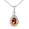 Yellow Pear Shape Citrine Pendant with Moissanite Accents Rhodium Over
Sterling Silver Necklace