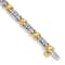 14k Yellow Gold and 14k White Gold Polished Fancy Diamond Bracelet