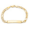 10k Yellow Gold Cut-out Heart Figaro Link ID Bracelet