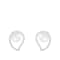 8-8½mm White Cultured Freshwater Pearl and Cubic Zirconia Rhodium Over
Sterling Silver Earrings