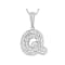 CZ Initial Q Bubble Letter Pendant Necklace In Sterling Silver 2.05ctw