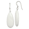 Sterling Silver Polished White Jadeite Teardrop Dangle Earrings