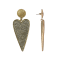 Gold Tone Heart Shape Clear Crystal Drop Dangle Earring
