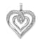Rhodium Over 14k White Gold Diamond Entwined Heart Pendant