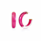 14K Yellow Gold Over Sterling Silver Illusion Acrylic Hoops in Dahlia Pink