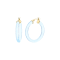 14K Yellow Gold Over Sterling Silver Thin Kate Acrylic Hoops in Blue