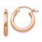 14k Rose Gold Satin and Diamond-Cut 1/2" Hoop Earrings