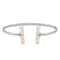 5.5-6mm Button White Freshwater Pearl Sterling Silver Bar Design Cuff Bracelet