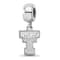 Sterling Silver Rhodium-plated LogoArt Texas Tech University Small
Dangle Bead