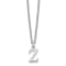 Rhodium Over Sterling Silver Cutout Letter Z Initial Necklace