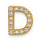 14K Yellow Gold Diamond Letter D Initial Charm