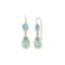 14K Yellow Gold Blue Topaz and Green Prasiolite Dangle Earrings