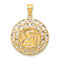 14k Yellow Gold Polished Angel Diamond-Cut Medal Pendant