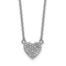 Rhodium Over Sterling Silver Polished Pave Cubic Zirconia Heart Necklace