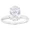 Lab-Grown Diamond Oval Solitaire Ring In 14K White Gold 2.00ct