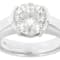 Round Moissanite Solitaire Ring In Platinum-Enhanced Sterling Silver