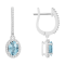 7x5mm Oval Aquamarine 1/3 ctw Diamond Rhodium Over Sterling Silver Halo
Dangle Earrings