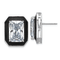 Rhodium Over Sterling Silver Polished Black Enamel and Cubic Zirconia
Post Earrings