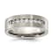 White Cubic Zirconia Titanium Flat 7mm Men's Band Ring