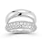 Rachel Zoe CZ Double Dome Stacked Ring in Rhodium Over Sterling Silver