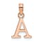 14k Rose Gold Polished Block Letter A Initial Pendant