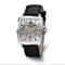 Charles Hubert Black Strap Stainless Steel Skeleton Dial Automatic Watch