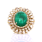 14.65 Ctw Emerald and 3.87 Ctw White Diamond Ring in 14K YG