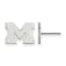 Rhodium Over Sterling Silver  LogoArt University of Michigan Extra Small
Post Earrings
