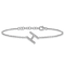 Rhodium Over 14k White Gold Diamond Sideways Letter H Bracelet