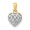 14K Two-tone Gold  Diamond Heart Pendant
