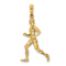 14k Yellow Gold 3D Polished and Textured Runner Charm