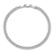 Rhodium Over 14k White Gold 3.5mm Solid Double Link Charm Bracelet