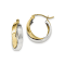 Two-Tone Double Hoop Earrings In 10K Gold