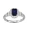 Lab Created Blue Sapphire Sterling Silver Ring 1.52ctw