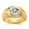 10K Two-tone Yellow and White Gold Men's Polished and Satin Diamond Ring 0.28ctw