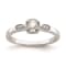 Rhodium Over 14K Gold Petite Rope Edge Round Diamond Ring 0.24ctw