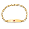 14k Yellow Gold Medical Soft Diamond Shape Red Enamel Flat Figaro Link
ID Bracelet