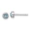 Rhodium Over Sterling Silver Polished Blue Crystal 3.5mm Post Earrings