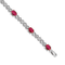 Rhodium Over 14k White Gold Diamond and Ruby Infinity Bracelet