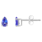 5x3mm Pear Shape Tanzanite 14k White Gold Stud Earrings