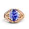 14K Rose Gold Tanzanite and Diamond Ring 2.20 ctw