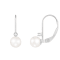 14k White Gold Leverback Earring with 5mm Freshwater Pearl and .02CT DTW