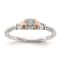 14K Two-tone White and Rose Gold Cluster Diamond Engagement Ring 0.11ctw