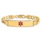 14k Yellow Gold Medical Red Enamel Curb Link ID Bracelet