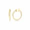 14K Yellow Gold Over Sterling Silver Acrylic Crossover Hoop Earrings in Clear