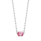 Pink Cubic Zirconia Rhodium Over Sterling Silver Paperclip Necklace 4.08ctw