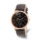 Charles Hubert Men's Stainless Steel Leather Band 44mm Watch