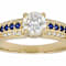 Diamond Simulant, Lab Blue Sapphire And White Zircon Ring In 18K Gold
Over Sterling Silver 1.50ctw